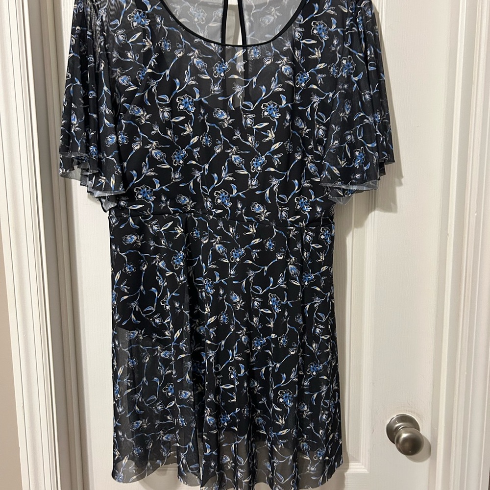 BloomChic Black and Blue Floral Swim  Dress.